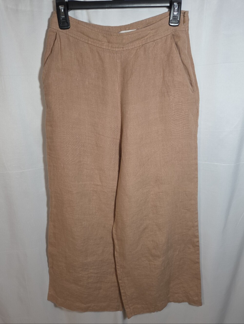 VETTA Capsule Wander Linen Wide Leg Crop Pants Clay Blush Pink Size 4